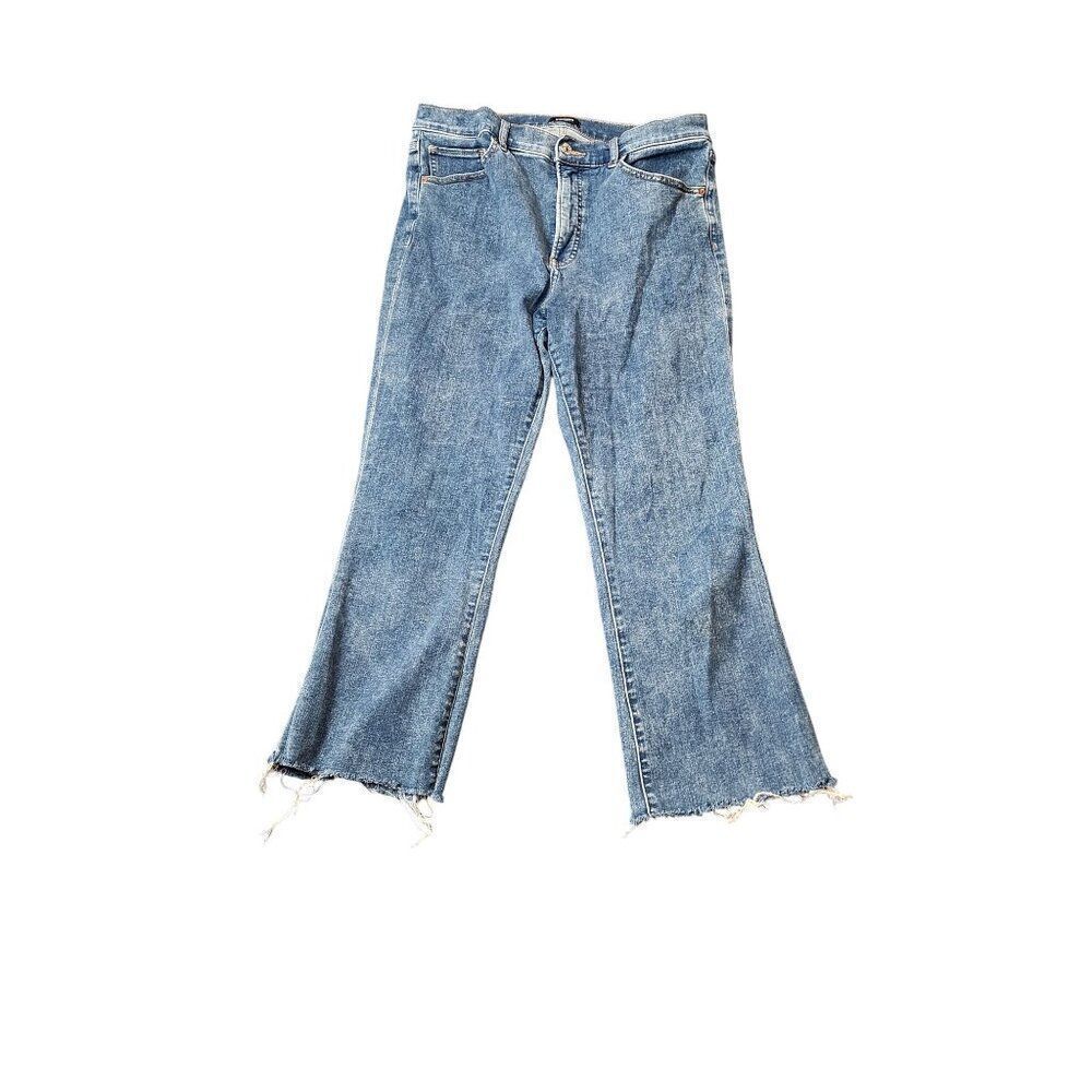 Express High Rise Cropped Flare Women's Size 12   4-Way Hyper Stretch Jeans